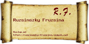 Ruzsinszky Fruzsina névjegykártya